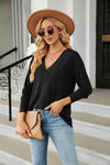 V-Neck Long Sleeve T-Shirt Women's T-Shirts - Tophatter Daily Deals