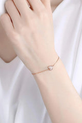Zircon Heart 925 Sterling Silver Bracelet Bracelets - Tophatter Daily Deals