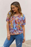 Be Stage Full Size Printed Dolman Flowy Top Blouses - Tophatter Daily Deals