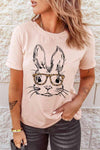 Easter Bunny Graphic Short Sleeve Tee Pink Women's T-Shirts - Tophatter Daily Deals