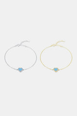 925 Sterling Silver Heart Shape Spring Ring Closure Bracelets Bracelets - Tophatter Daily Deals
