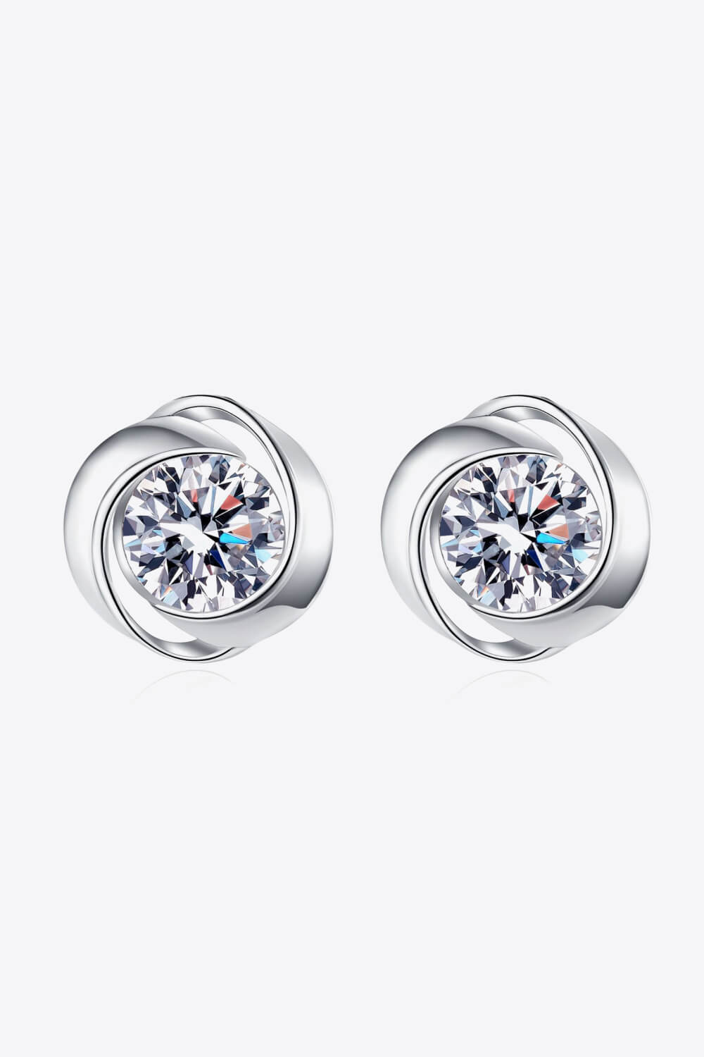 Feeling Fun Moissanite Stud Earrings Silver One Size Moissanite - Tophatter Daily Deals