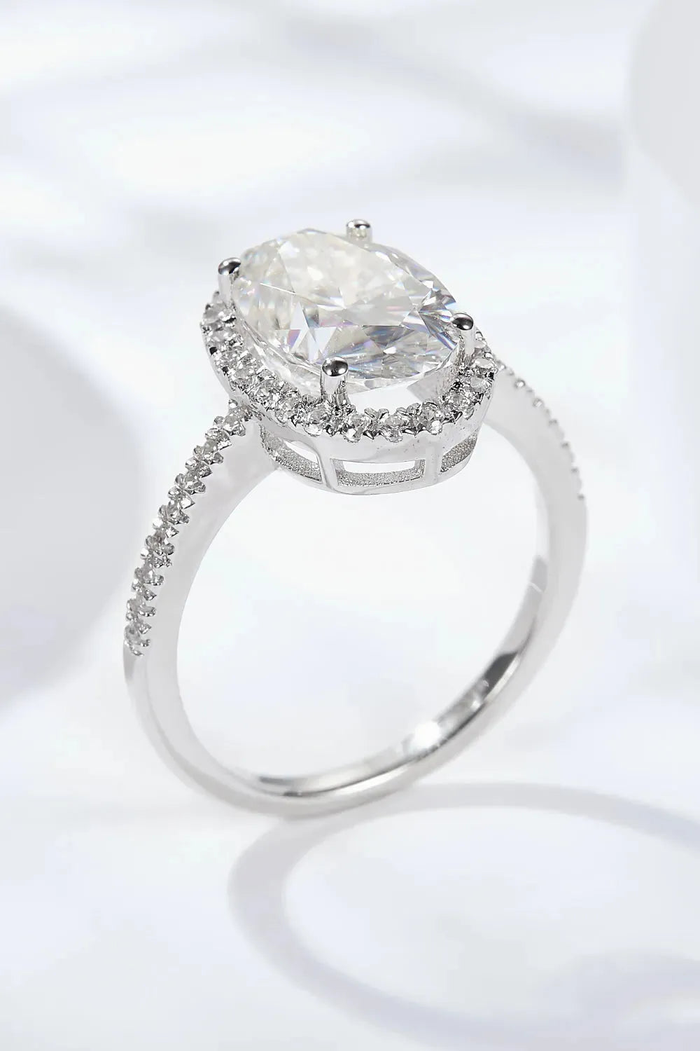 4.5 Carat Moissanite Halo Ring Moissanite - Tophatter Daily Deals