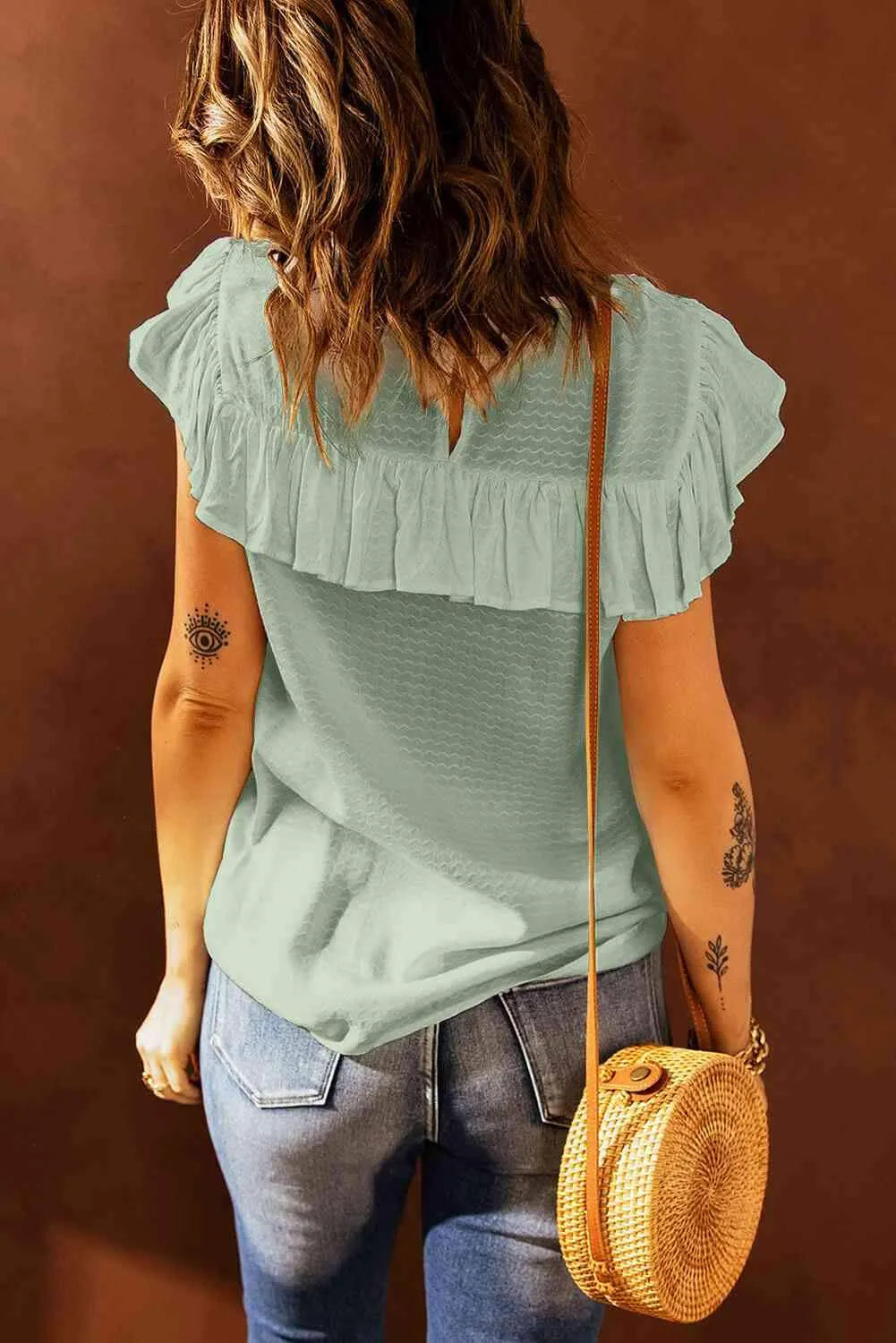 Lace Ruffled Short Sleeve T-Shirt Blouses - Tophatter Daily Deals
