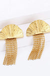 18K Gold Plated Fan Fringe Dangle Earrings Earrings - Tophatter Daily Deals