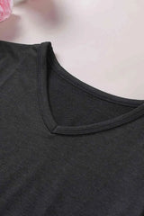V-Neck Fringe Hem T-Shirt Women's T-Shirts - Tophatter Daily Deals