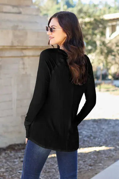 Basic Bae Full Size Round Neck Long Sleeve T-Shirt Women's T-Shirts - Tophatter Daily Deals