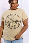 Simply Love Full Size Desert Graphic Cotton Tee Taupe Women's T-Shirts - Tophatter Daily Deals