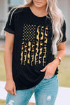 Stars and Stripes Graphic Round Neck Tee Women's T-Shirts - Tophatter Daily Deals