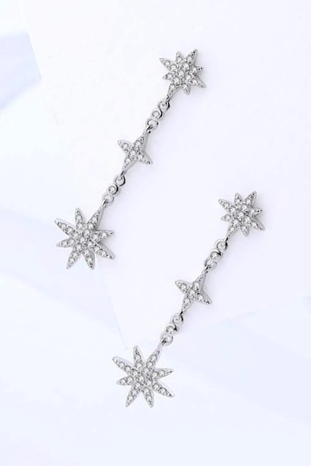 Cubic Zirconia Star Drop Earrings Earrings - Tophatter Daily Deals
