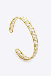 Freshwater Pearl Copper Open Bracelet Gold One Size Bracelets - Tophatter Daily Deals