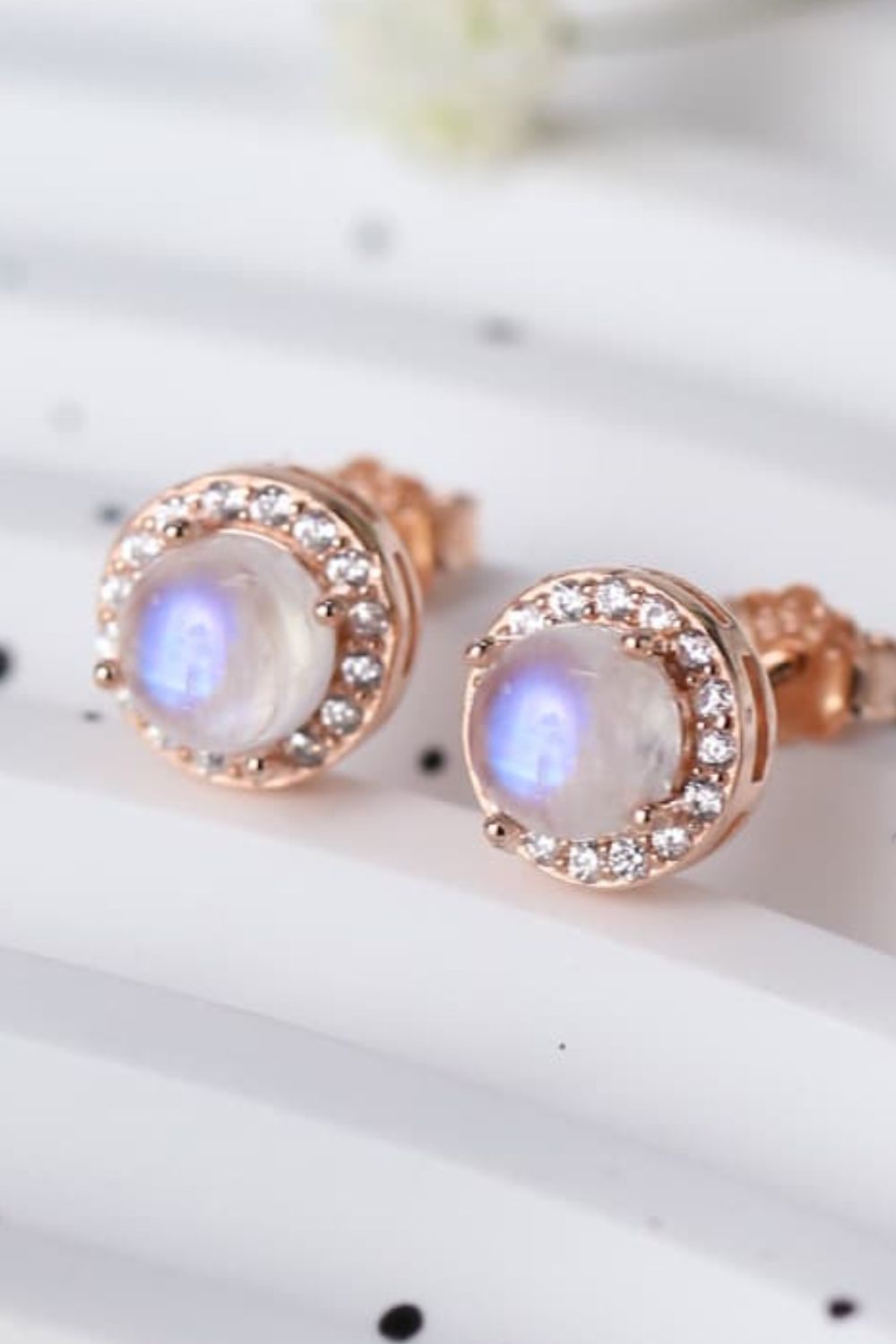 High Quality Natural Moonstone 925 Sterling Silver Stud Earrings Moonstone - Tophatter Daily Deals