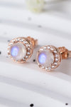 High Quality Natural Moonstone 925 Sterling Silver Stud Earrings Moonstone - Tophatter Daily Deals