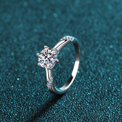 1 Carat Moissanite 925 Sterling Silver Ring Moissanite - Tophatter Daily Deals