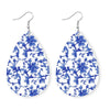 Printed PU Teardrop Earrings Earrings - Tophatter Daily Deals