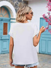 V-Neck Cuffed Blouse Blouses - Tophatter Daily Deals