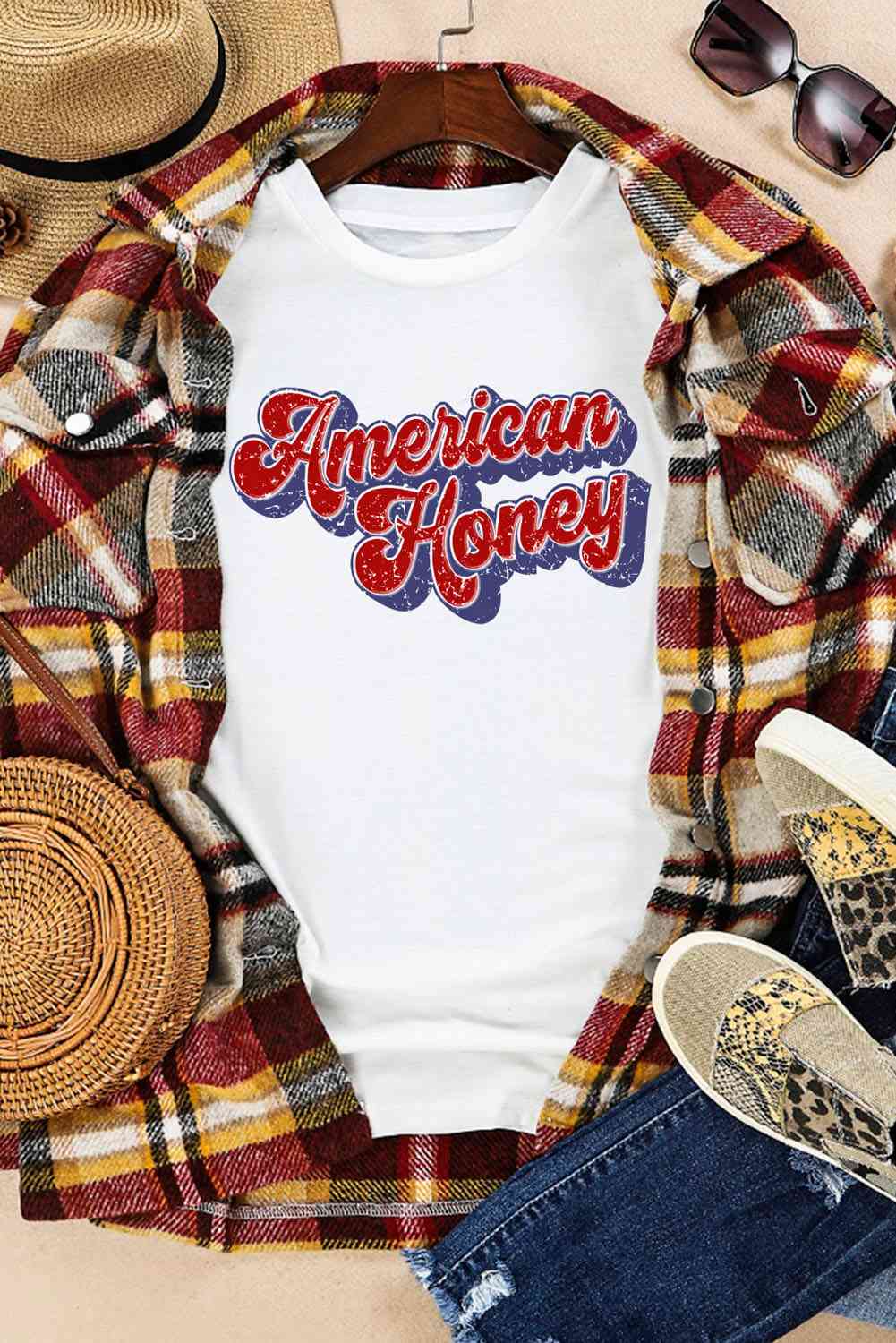 American HONEY Cuffed Tee Women's T-Shirts - Tophatter Daily Deals