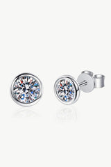Moissanite Round-Shaped Stud Earrings Moissanite - Tophatter Daily Deals