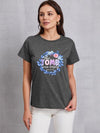 THE TOMB WAS EMPTY Round Neck T-Shirt Charcoal Women's T-Shirts - Tophatter Daily Deals