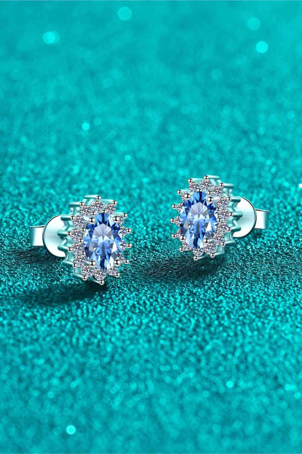 1 Carat Moissanite 925 Sterling Silver Stud Earrings Moissanite - Tophatter Daily Deals