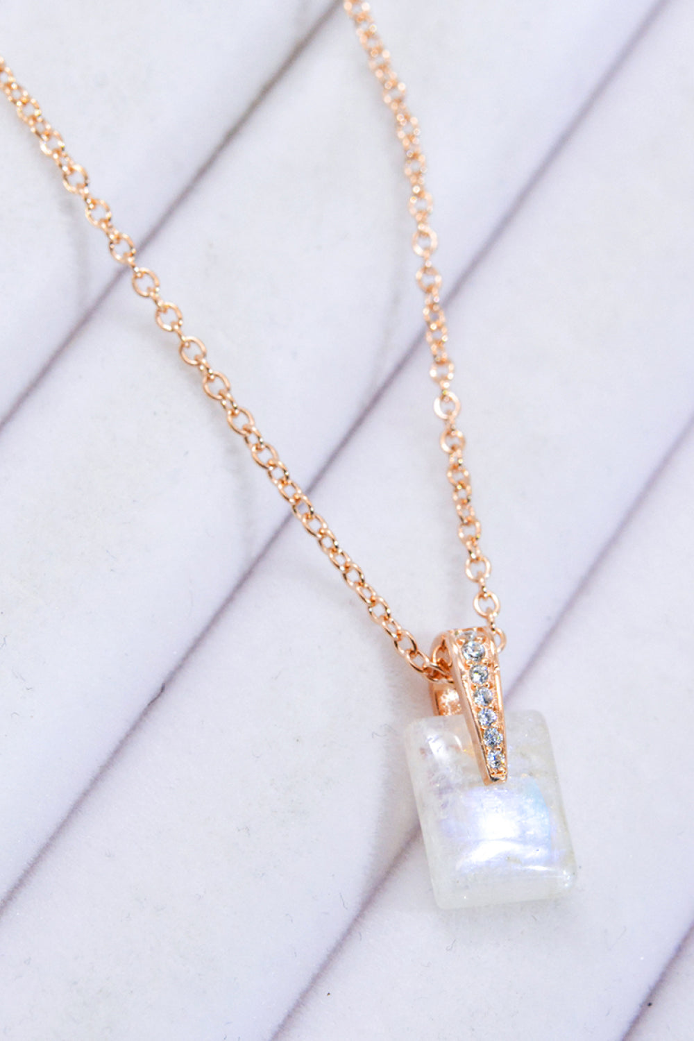 925 Sterling Silver Natural Moonstone Pendant Necklace Moonstone - Tophatter Daily Deals