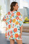 Floral V-Neck Tunic Blouse Blouses - Tophatter Daily Deals