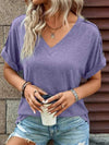 V-Neck Short Sleeve T-Shirt Women's T-Shirts - Tophatter Daily Deals