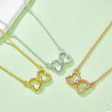 Moissanite 925 Sterling Silver Heart Bow Necklace Moissanite - Tophatter Daily Deals