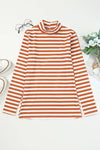 Double Take Striped Mock Neck Long Sleeve Top Blouses - Tophatter Daily Deals