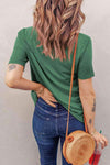 Distressed Short Sleeve Round Neck Tee Women's T-Shirts - Tophatter Daily Deals