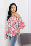 Sew In Love Full Size Fresh Take Floral Cold-Shoulder Top Blouses - Tophatter Daily Deals