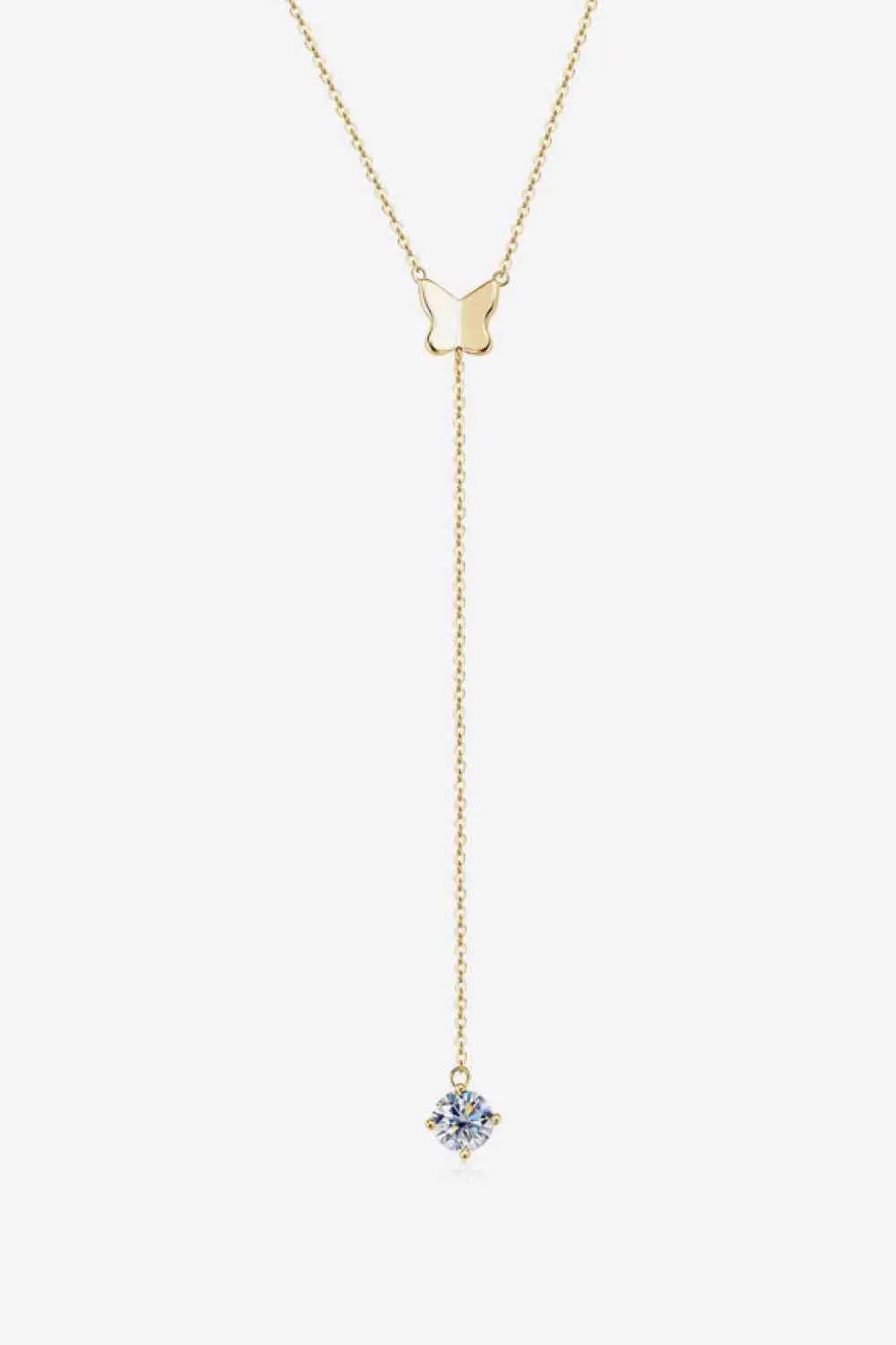 1 Carat Moissanite 925 Sterling Silver Necklace Gold One Size Moissanite - Tophatter Daily Deals