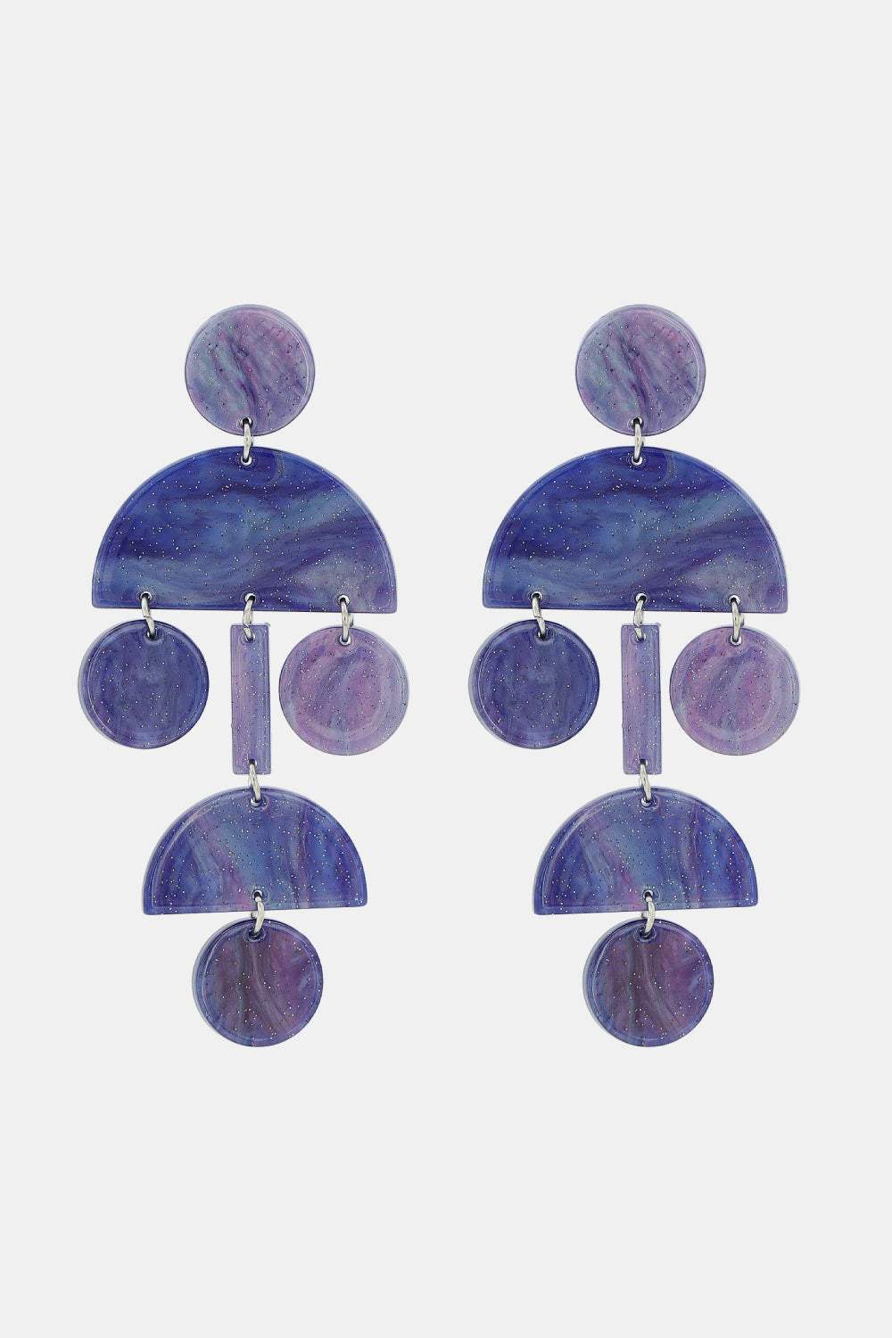 Geometrical Shape Acrylic Dangle Earrings Light Indigo One Size Earrings - Tophatter Daily Deals