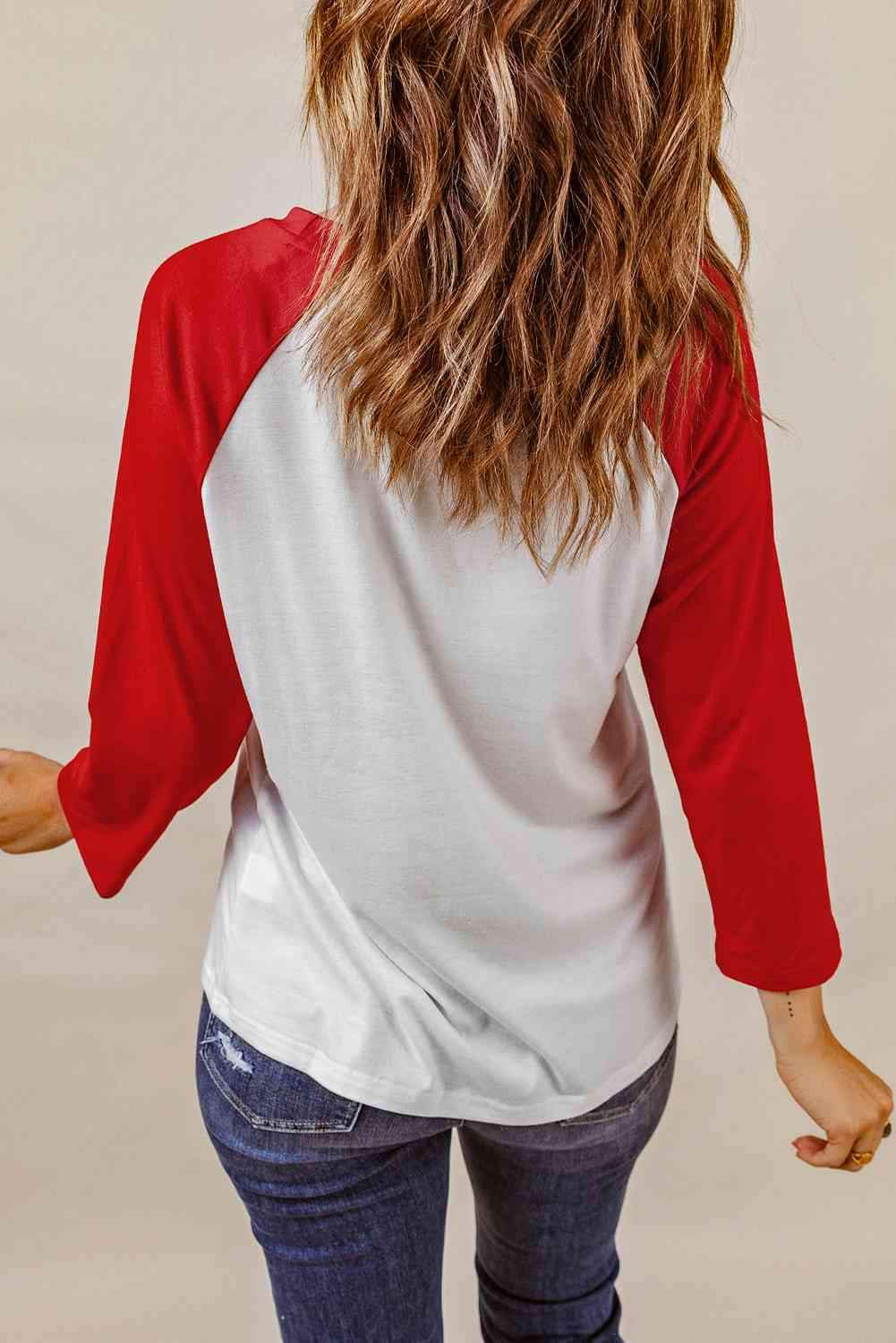 HAPPY FALL Graphic Raglan Sleeve Tee Women's T-Shirts - Tophatter Daily Deals