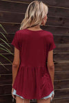 Lace Trim Round Neck Tunic Top Women's T-Shirts - Tophatter Daily Deals