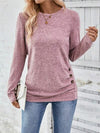 Round Neck Long Sleeve T-Shirt Women's T-Shirts - Tophatter Daily Deals