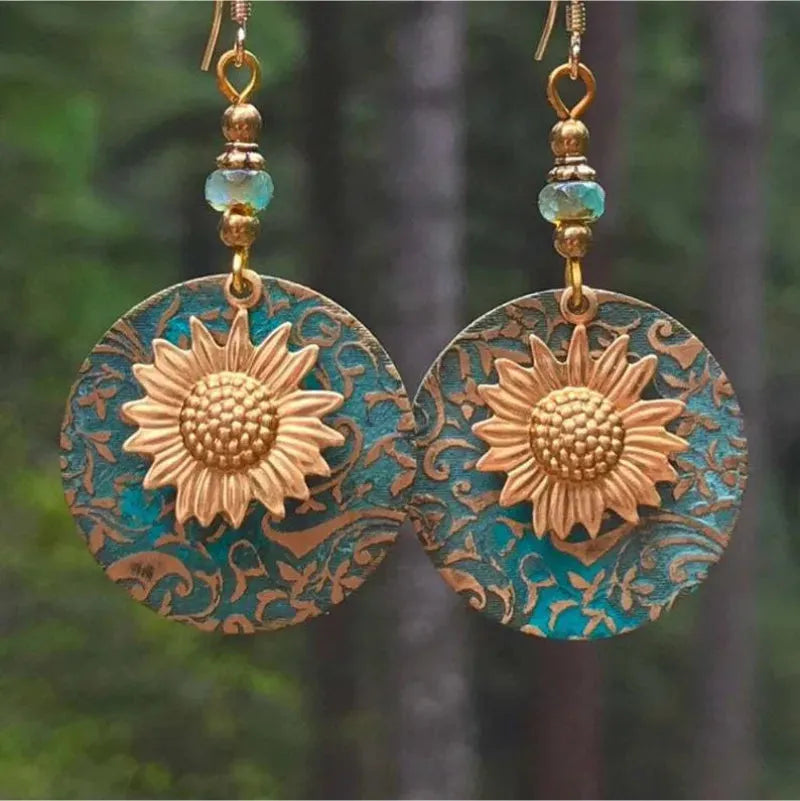 Sunflower Alloy Drop Earrings Earrings - Tophatter Daily Deals