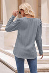 Round Neck Puff Sleeve Blouse Blouses - Tophatter Daily Deals