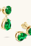 Lab-Grown Emerald Drop Earrings Earrings - Tophatter Daily Deals