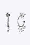 Pearl 925 Sterling Silver C-Hoop Earrings Silver One Size Earrings - Tophatter Daily Deals