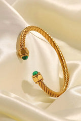 Stainless Steel Twisted C-Shaped Bracelet Bracelets - Tophatter Daily Deals