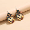 PU Leather Leopard Teardrop Earrings Earrings - Tophatter Daily Deals