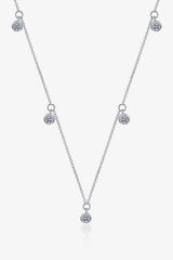 Moissanite Rhodium-Plated Necklace Moissanite - Tophatter Daily Deals