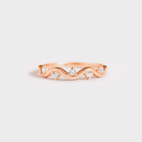 925 Sterling Silver Inlaid Zircon Ring Rose Gold Rings - Tophatter Daily Deals