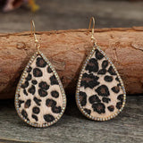Zircon PU Leopard Teardrop Earrings Earrings - Tophatter Daily Deals