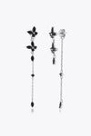Inlaid Zircon 925 Sterling Silver Earrings Silver Black One Size Earrings - Tophatter Daily Deals