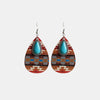 Turquoise Teardrop Shape Wooden Dangle Earrings Earrings - Tophatter Daily Deals