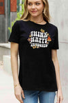 Simply Love Full Size THINK HAPPY THOUGHTS Graphic Cotton Tee Women's T-Shirts - Tophatter Daily Deals