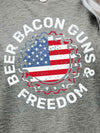 BEER BACON GUNS & FREEDOM US Flag Graphic Tee Women's T-Shirts - Tophatter Daily Deals