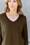 Basic Bae Full Size V-Neck Long Sleeve Top Blouses - Tophatter Daily Deals